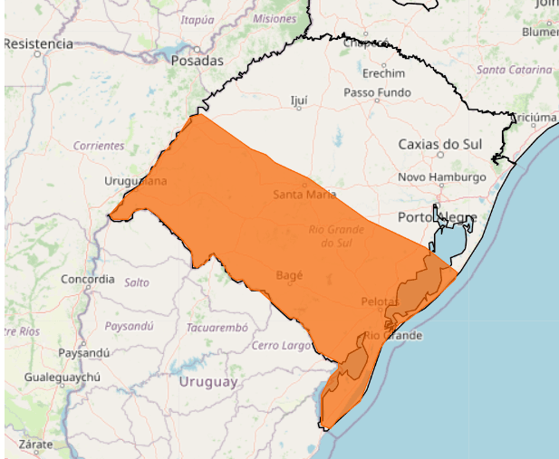 Inmet emite alerta laranja para risco de tempestade em áreas do RS 2 alerta do inmet