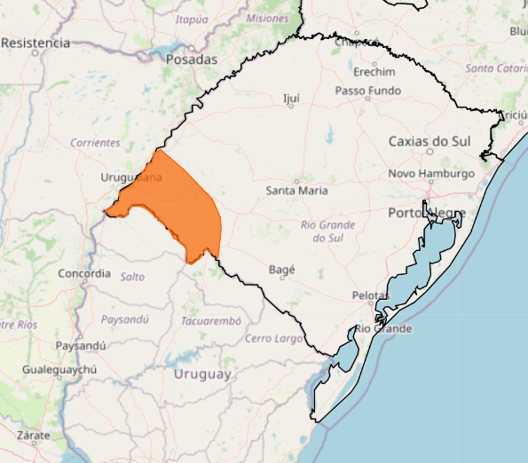 Inmet emite alerta laranja de risco de chuva volumosa para região do RS 2 alerta laranja 1 1