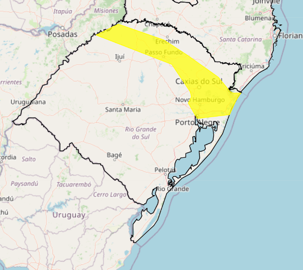 Áreas do RS recebem alerta para chuva intensa 2 chuva intensa
