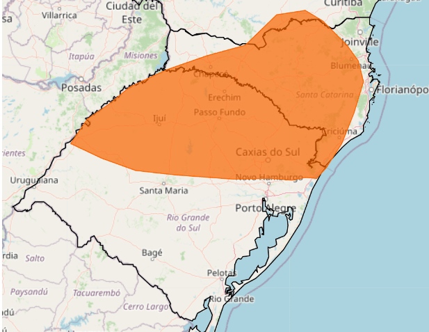 Inmet emite alerta laranja para risco de temporal em áreas do RS 2 alerta de temporal