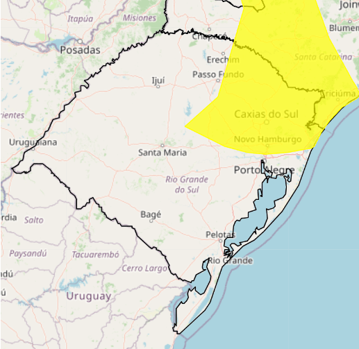Inmet emite alerta amarelo para risco de tempestade em áreas do RS 2 alerta tempestade