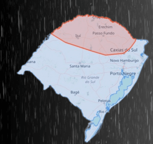 Defesa Civil alerta para risco de chuva forte e alagamentos em áreas do RS 2 chuva forte