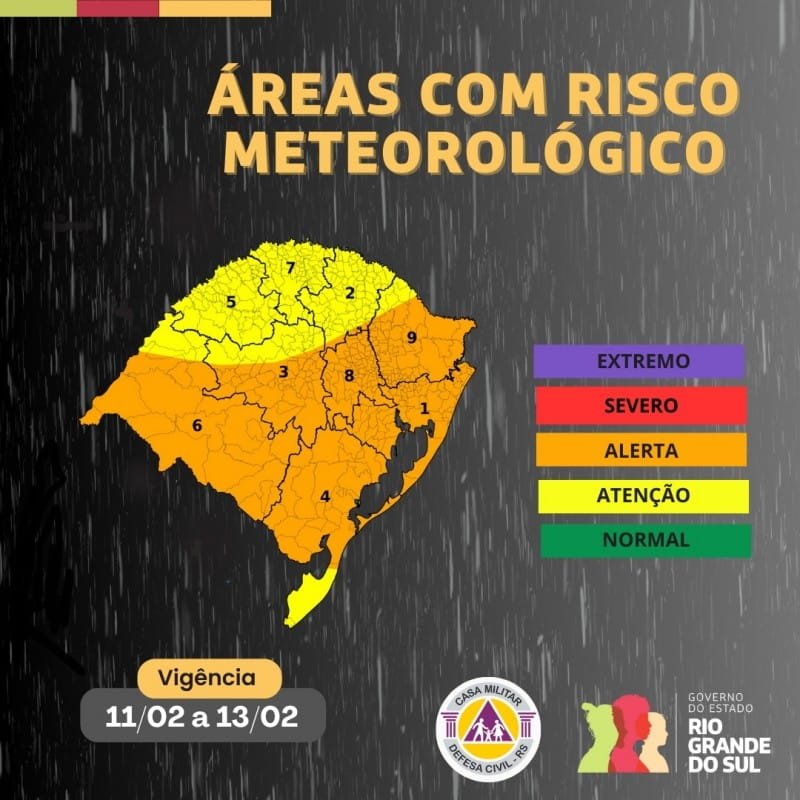 Defesa Civil alerta para chuva intensa e risco de cheia no RS 2 chuva intensa