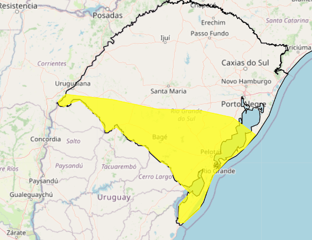 Região do RS recebe alerta laranja para chuva volumosa 3 chuva forte