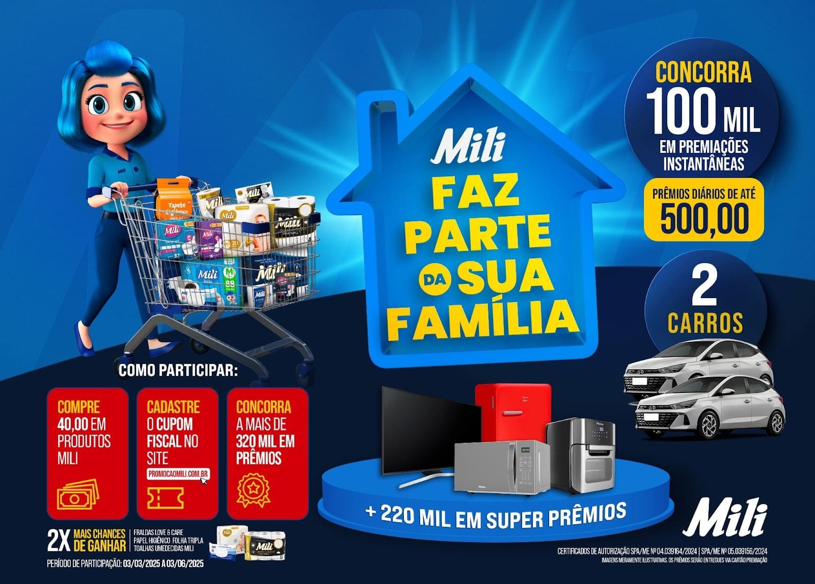Mili lança promoção com prêmios instantâneos e sorteios de até R$ 90 mil 2 Mili lança promoção com prêmios instantâneos e sorteios de até R$ 90 mil