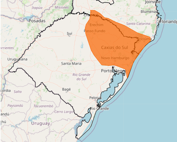 Tempo: Nova frente fria avança e área do RS recebe alerta laranja 2 tempestade laranja