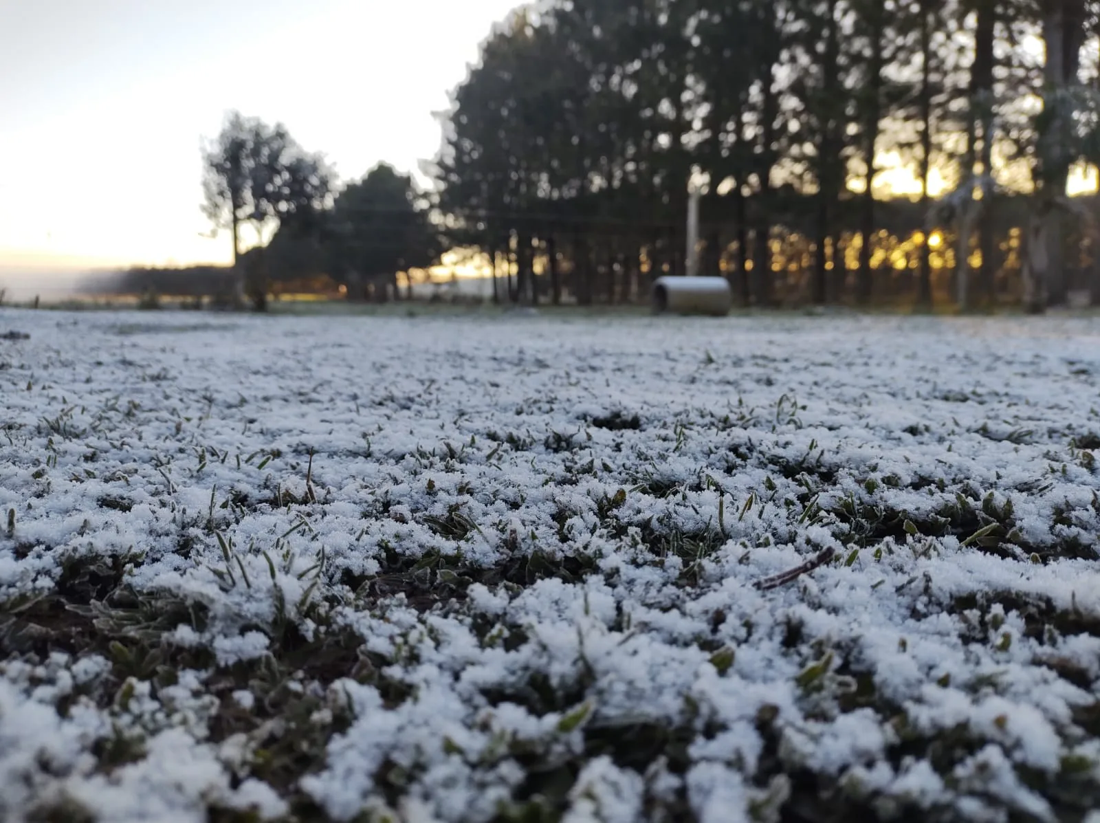 Massa de ar polar provoca neve em cidades do RS 1 Neve Foto Prefeitura de Itapuca
