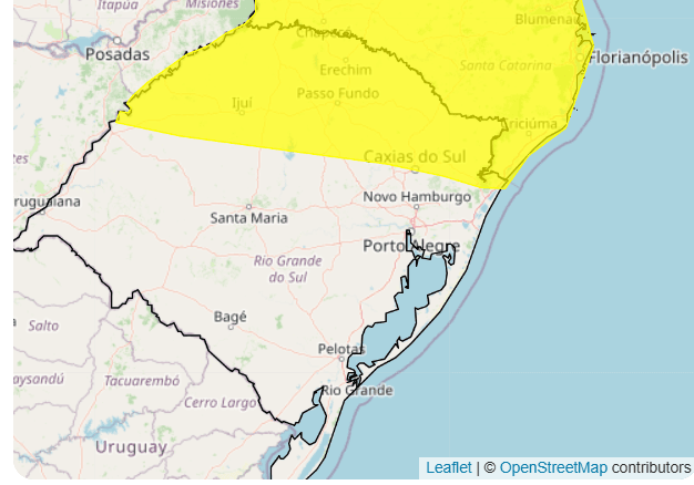 Inmet emite alerta amarelo para chuva intensa em regiões do RS 2 alerta amarelo