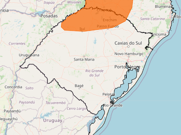 Inmet emite alerta laranja para risco de tempestade em regiões do RS 2 alerta tempestade