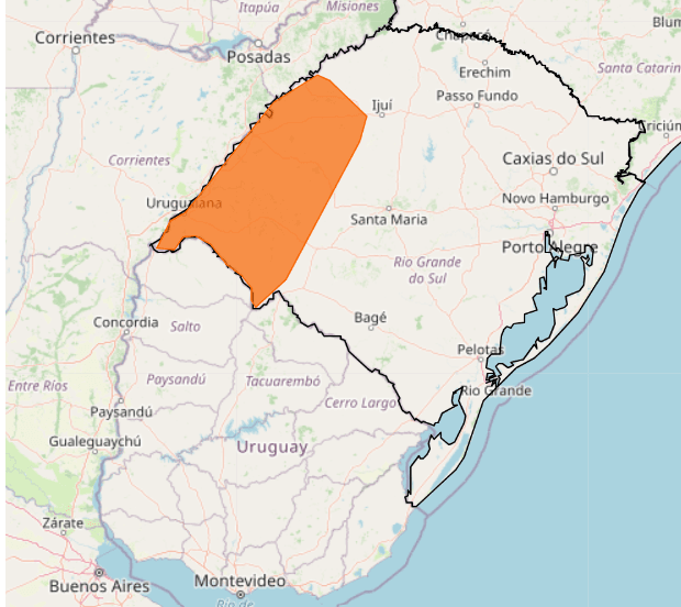 Inmet emite alerta laranja para chuva intensa em parte do RS 2 chuva intensa
