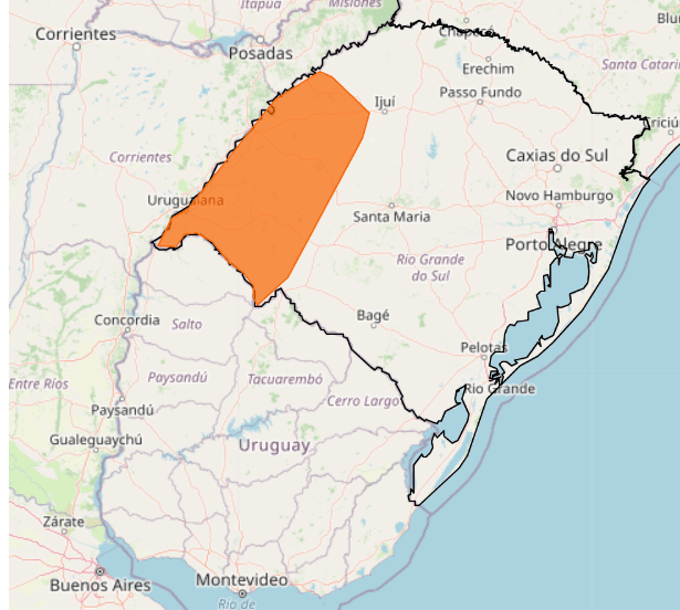 Defesa Civil emite alerta de vento forte em parte do RS 3 chuva volumosa