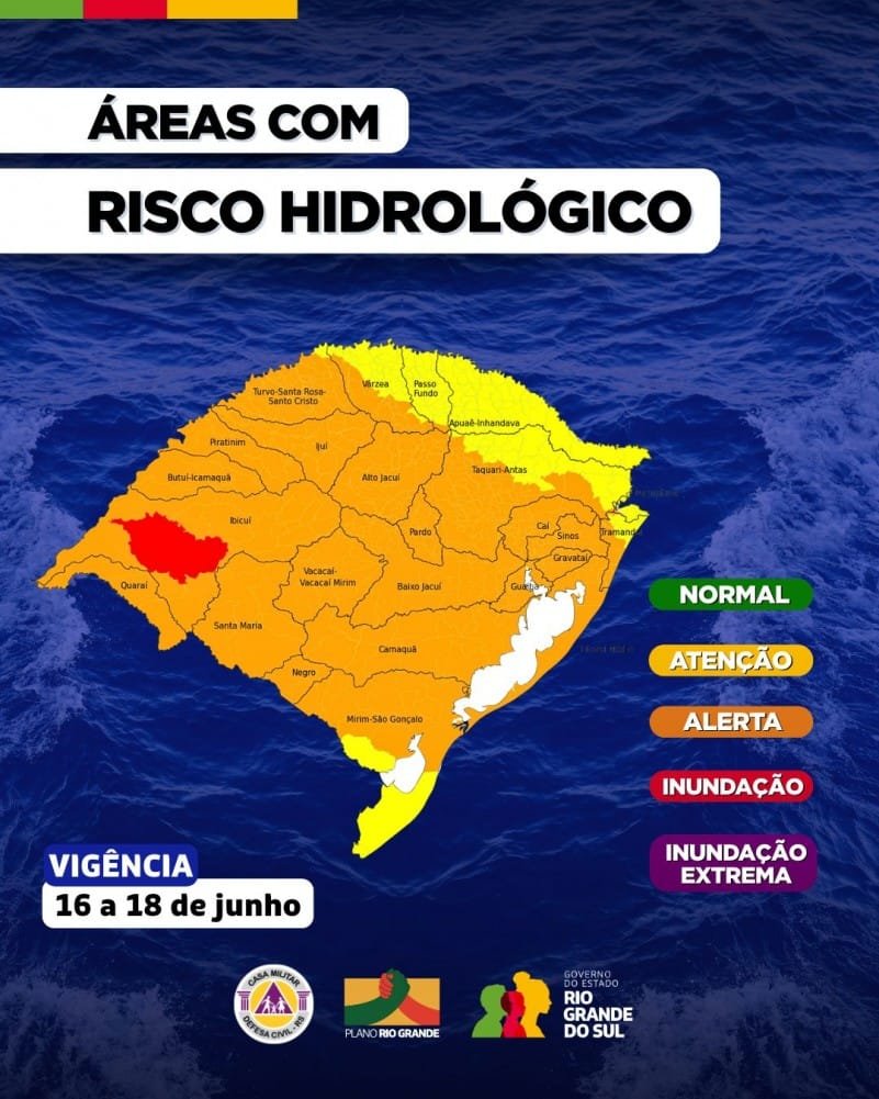 Defesa Civil emite alerta de inundação em áreas do RS 2 inundacao