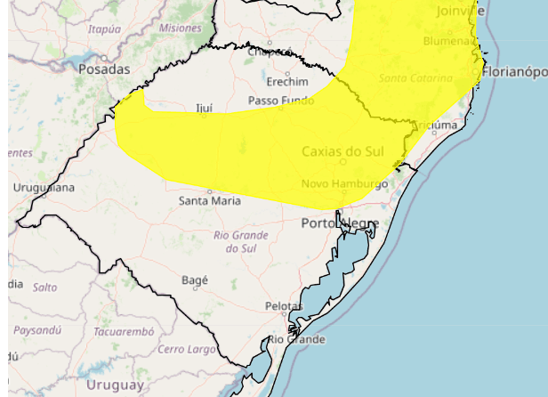 Inmet emite alerta laranja para risco de tempestade em regiões do RS 3 tempestade regioes