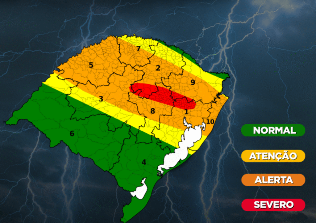 Defesa Civil emite alerta de tempo severo para áreas do RS 2 tempo no rs