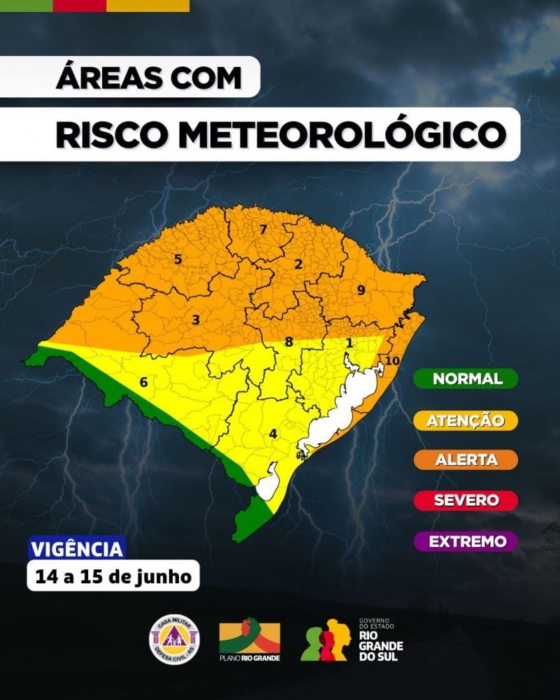 Tempo: Frente fria avança e Defesa Civil emite alerta de temporal em áreas do RS 2 temporal
