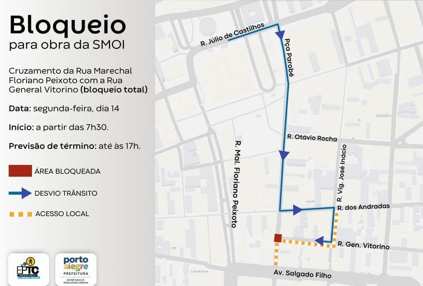 Obra provoca alteração de trânsito na região central de Porto Alegre 2 WhatsApp Image 2025 07 11 at 10.54.16