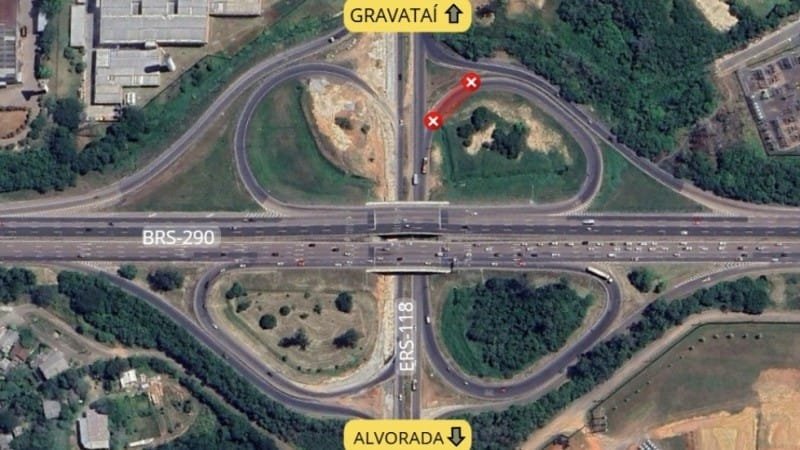 ERS-118 terá interdição temporária na alça de acesso à BR-290 2 obra daer