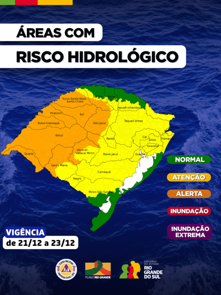 Defesa Civil emite alerta para chuva intensa e alagamentos no RS 3 algamentos