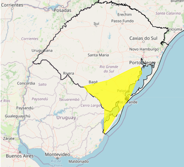 Inmet alerta para chuva intensa em áreas da Região Sul do RS 2 chuva intensa