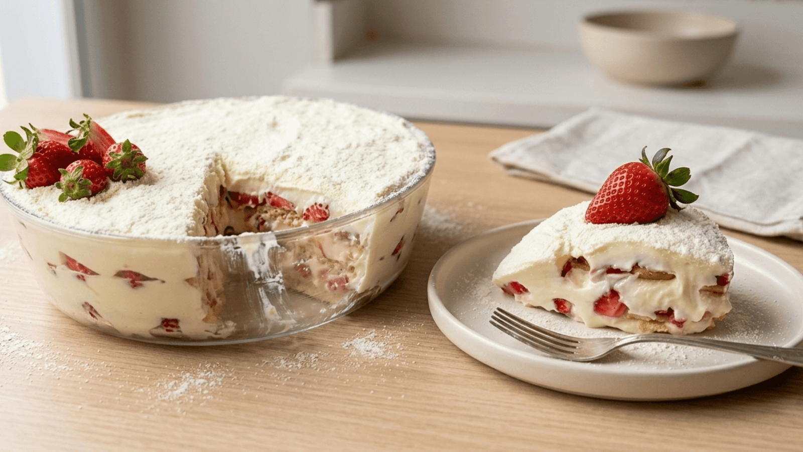 Pavê de Ninho com Morangos