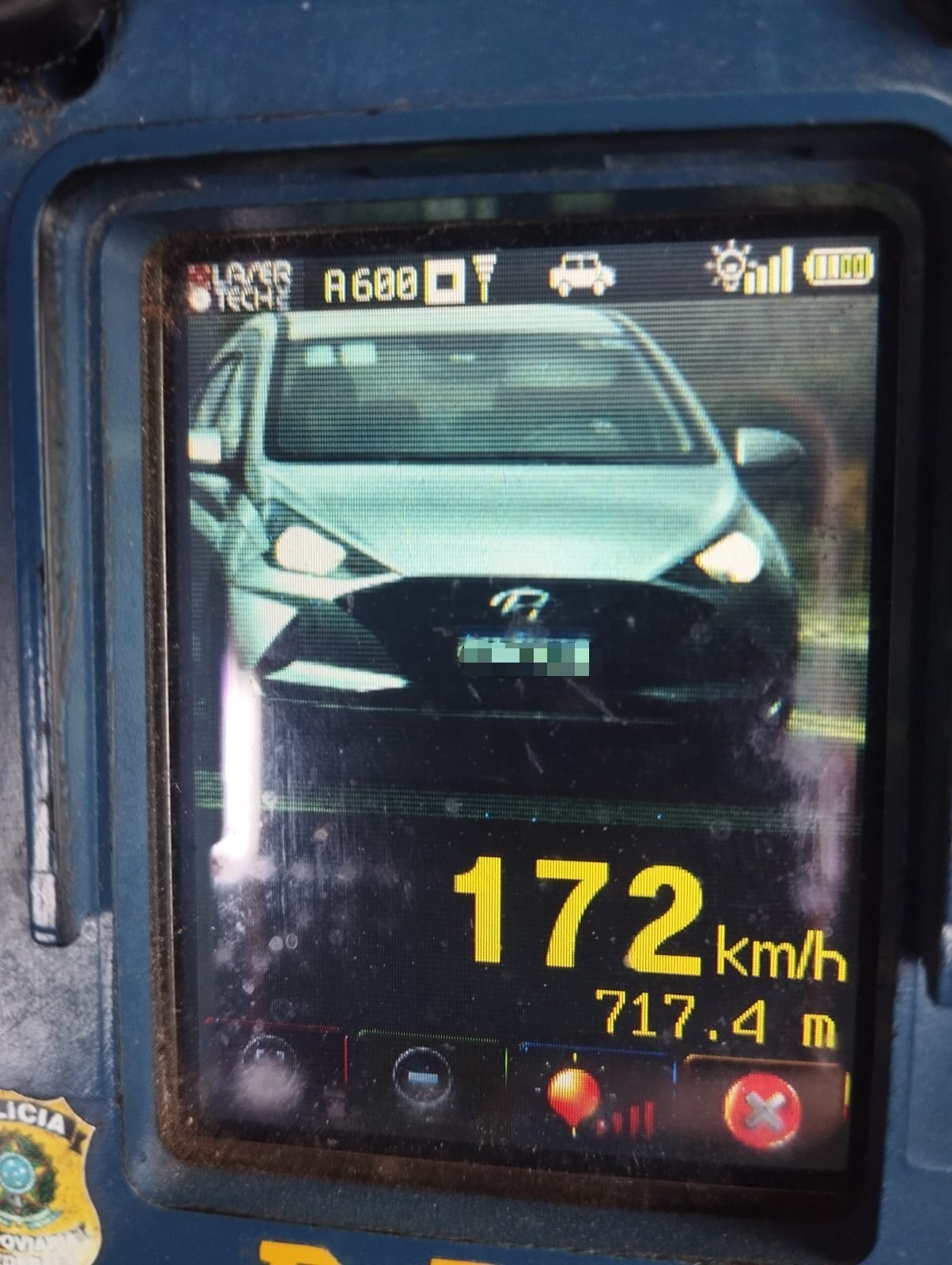 PRF flagra motorista dirigindo a 172 km/h na BR-293, em Candiota 1 velocidade candiota