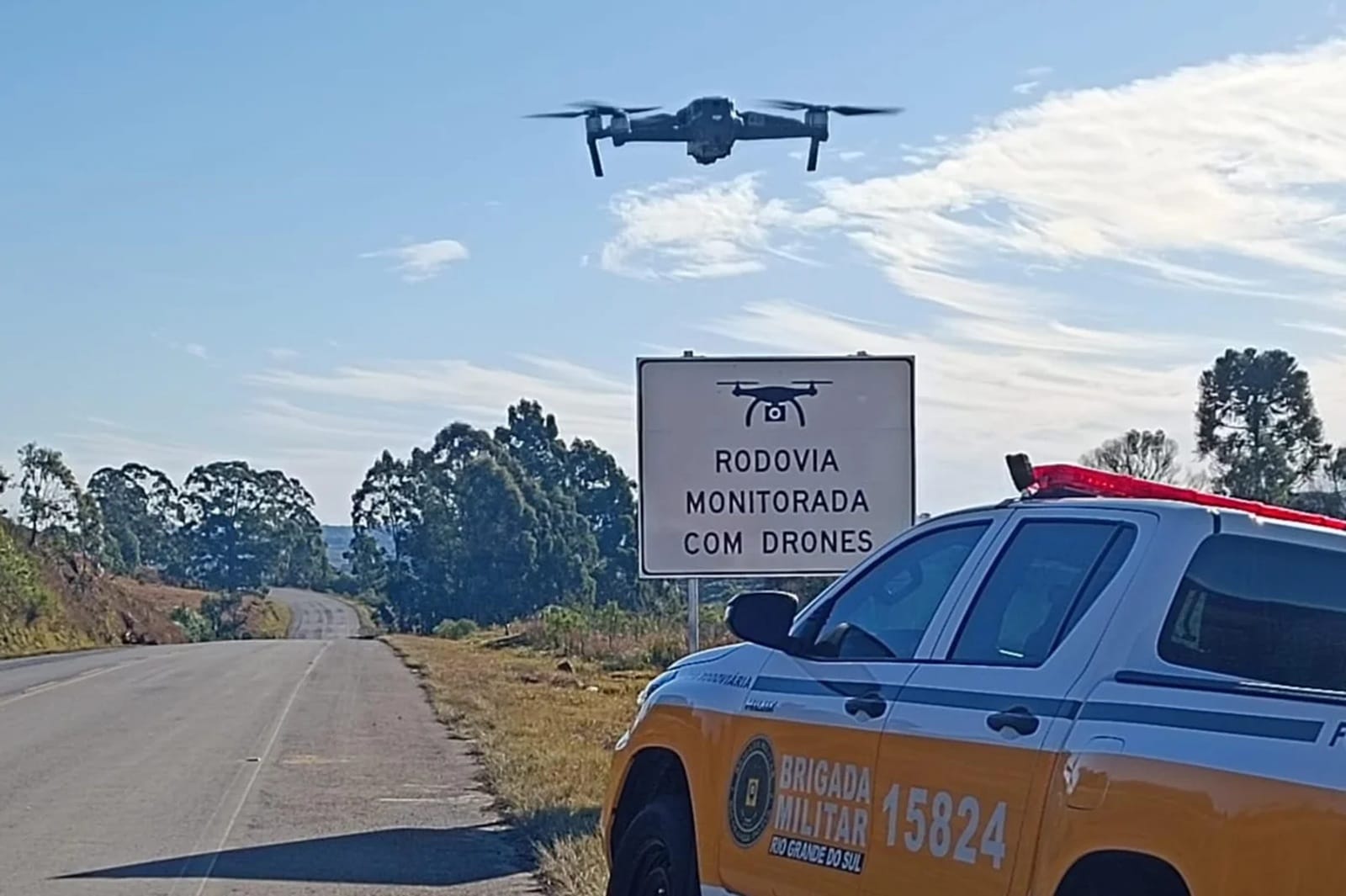 Estratégia: Drones começam a fiscalizar motoristas em trecho perigoso da Rota do Sol 2 Estratégia: Drones começam a fiscalizar motoristas em trecho perigoso da Rota do Sol