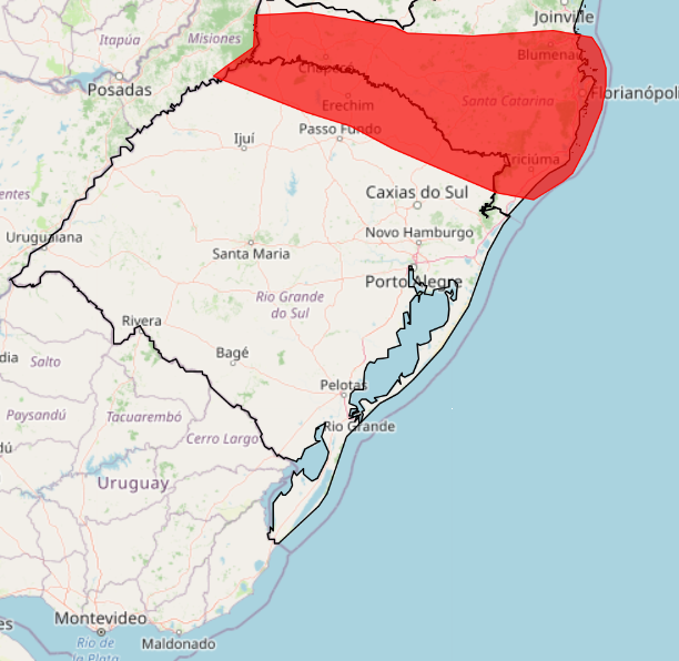 Tempo carregado: Inmet emite alerta vermelho para tempestade no RS 2 alerta vermelho tempestade