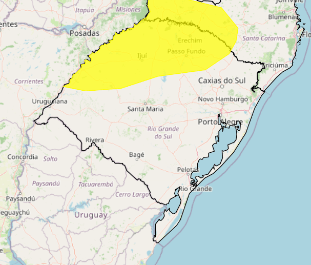 Inmet emite alerta para risco de tempestade e queda de granizo em parte do RS 2 granizo