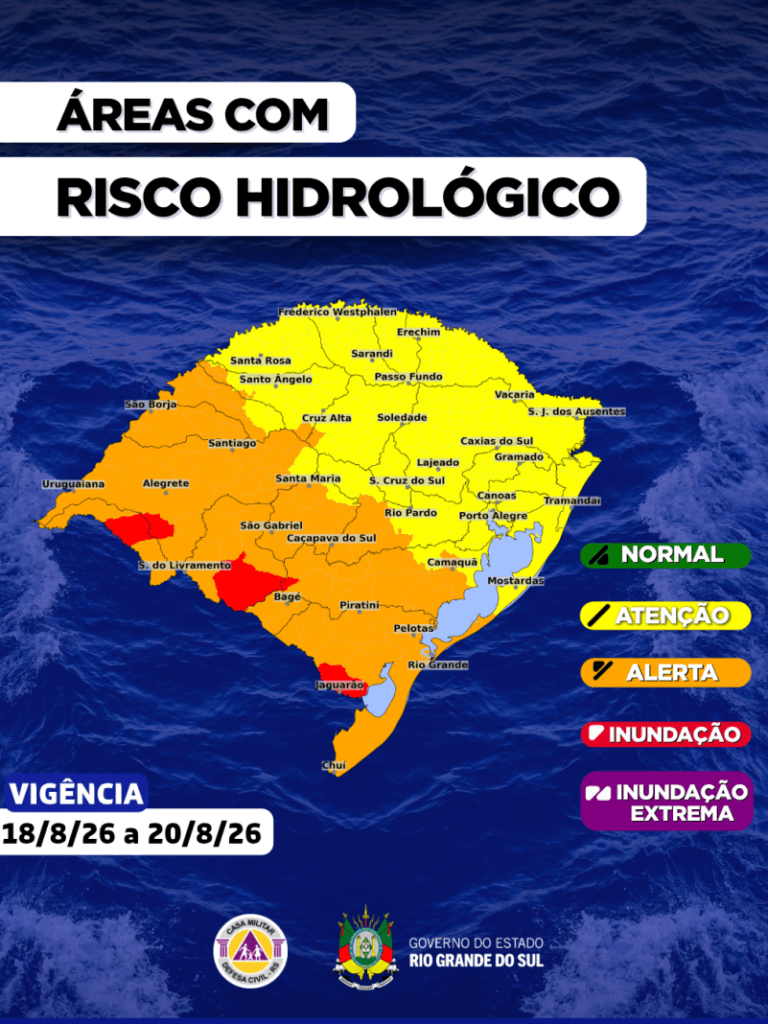 Defesa Civil emite alerta de inundação para diferentes áreas do RS 2 inundacao 1