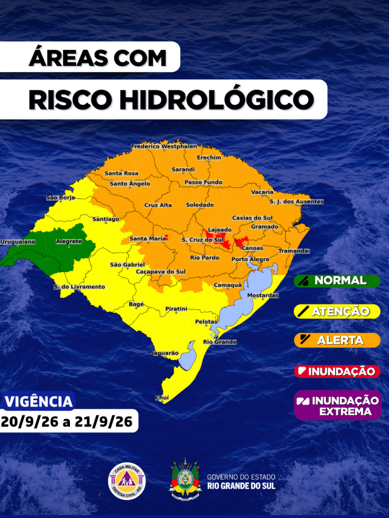 Com previsão de chuva intensa, Defesa Civil divulga alerta de inundação em áreas do RS 2 inundacao 768x1024 1