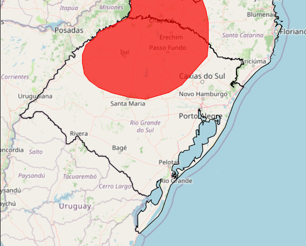 Inmet divulga alerta vermelho para tempestade e vento forte em parte do RS 2 Captura de tela 2026 10 08 132754