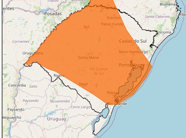 Inmet emite alerta para chuva volumosa e tempestade no RS 2 inmet perigo